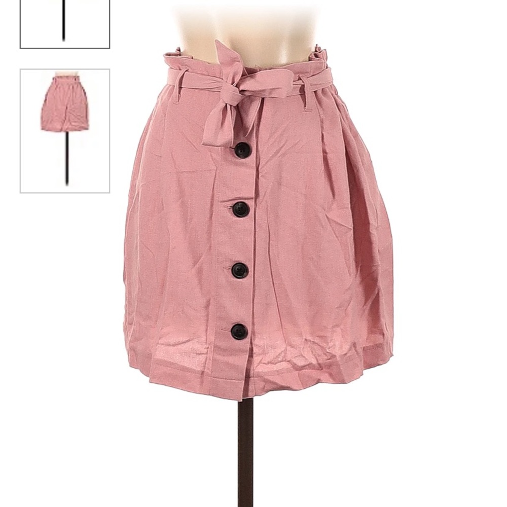 Cisono Linen Collection Pink Casual Skirt